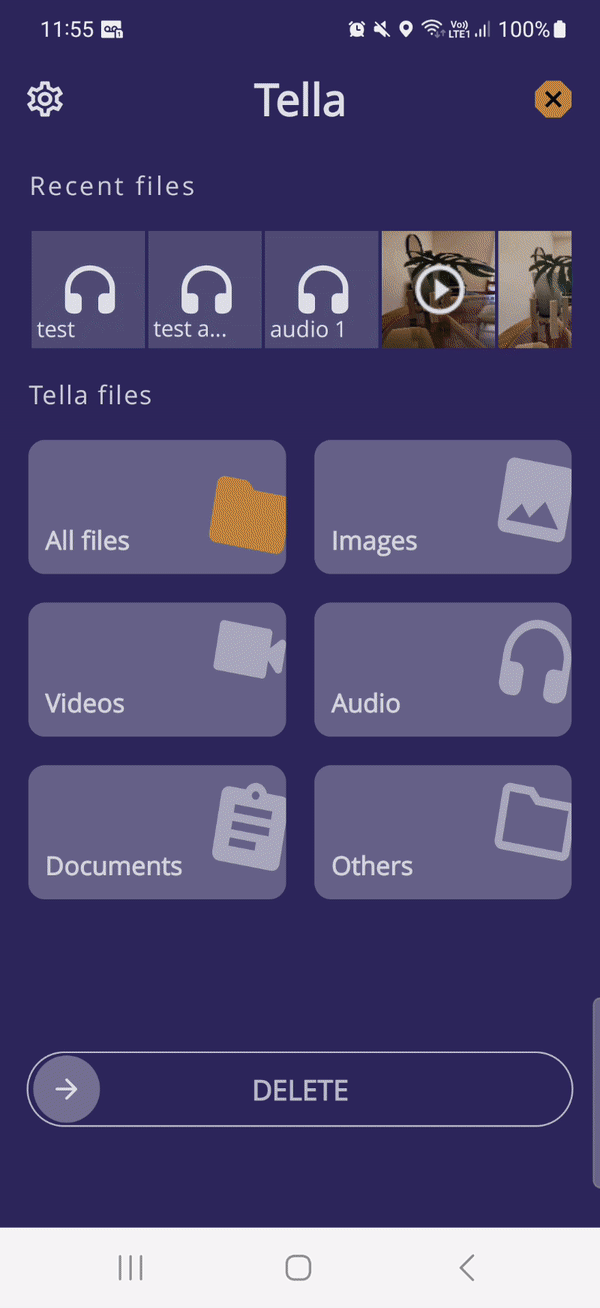 organize files in Tella gif that shows how to organize your info in Tella
