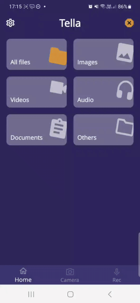 grating permission gif gif that shows how to grant Tella permissions